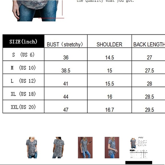 Camo print vneck t-shirt - Picture 4 of 5